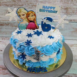 Frozen Anna Elsa Themed Cake