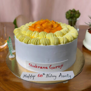 Mango Cream Themed Cake for Seniors