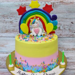 Rainbows and Unicorns Themed Cake