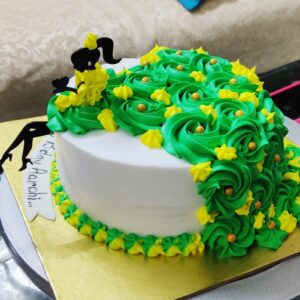 Sitting lady silhouette Themed cake
